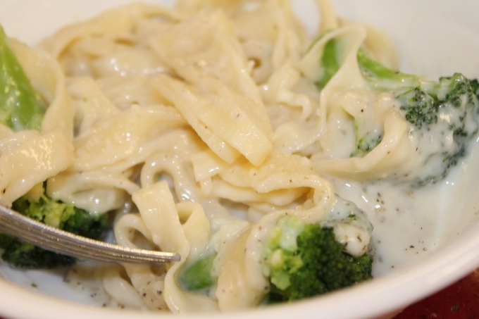 Homemade Pasta and Low-Fat Alfredo Sauce